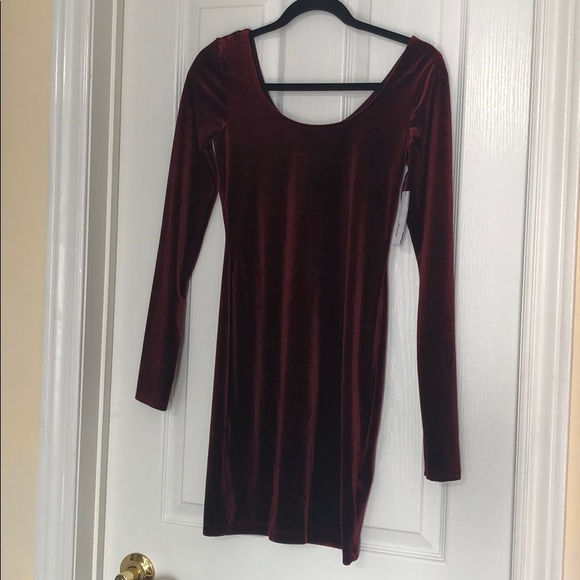 Red Velvet Garage Bodycon Dress - Picture 2 of 3
